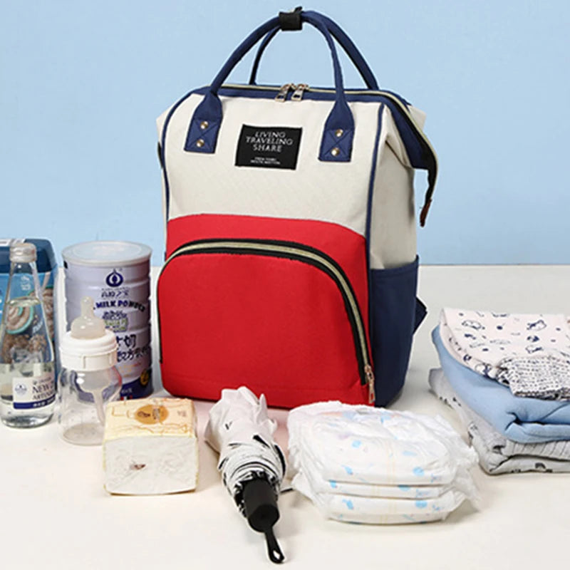 Large Capacity Canvas Mummy Bag Multifunctional Baby Bottle Thermal