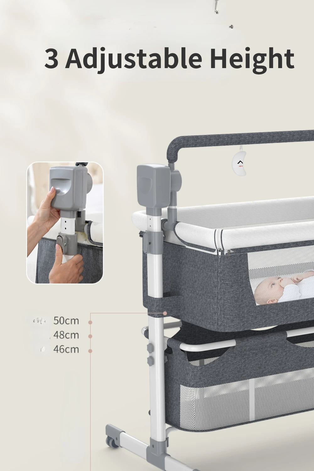 Baby Crib Bed  Electric with Music Movable and Portable
