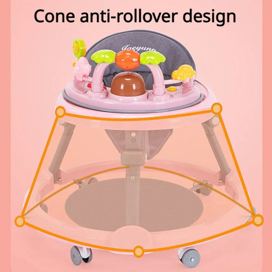 Baby Activity Walker with Music & Light Removable Footrest Toy Rack