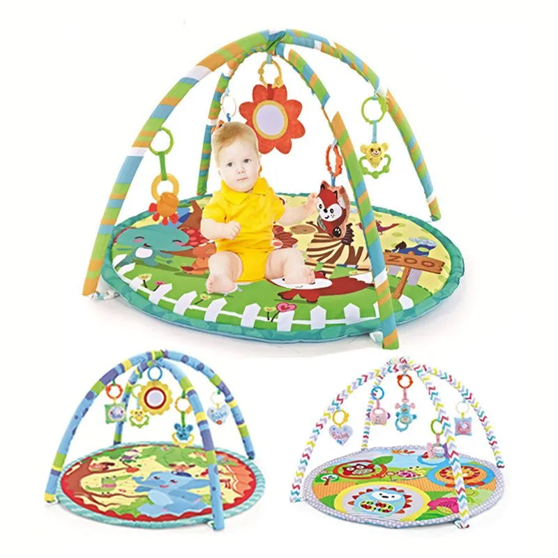 Play Gym Play Mat Tummy Time Fitness Frame Activity Rack with 5 Detachable Toys