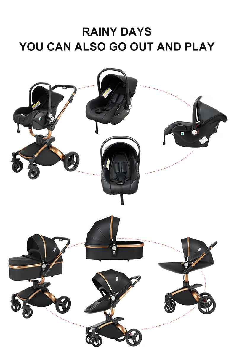 Biomimetic baby stroller 3 in 1 baby car light