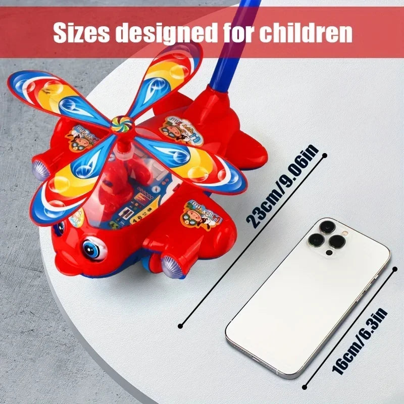 Interactive Baby Walker Toy with Push Handle,Detachable Plane