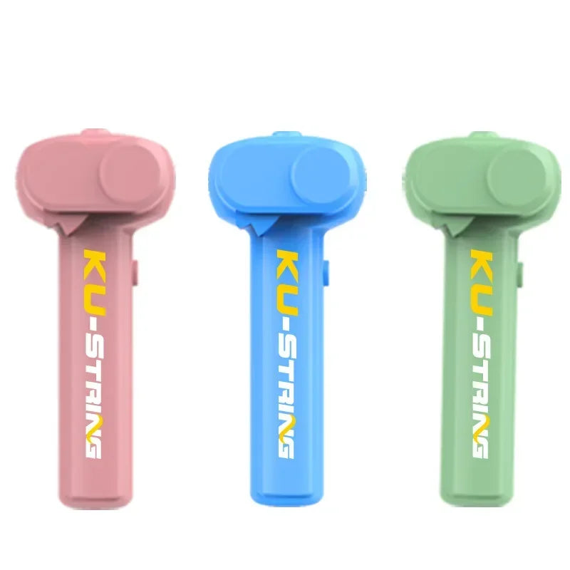 Three colorful stringing tools with 'KU-STRING' branding on a white background