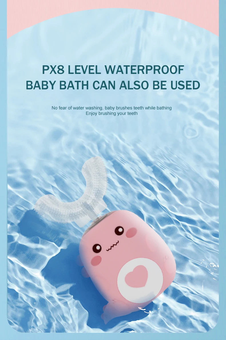 Kids U-Shape Toothbrush 360° Soft Silicone | Toddler & Baby Toothbrush | BPA-Free Manual Toothbrush for Boys & Girls | Gentle Gum Care, Safe Oral Hygiene, Fun Design