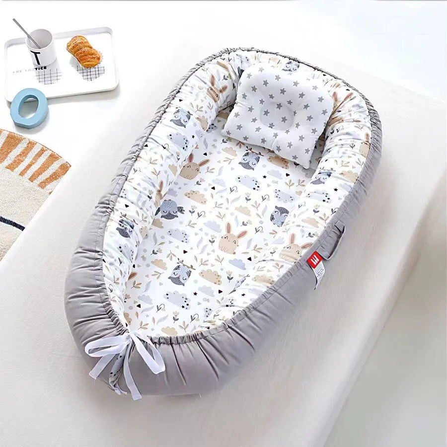 Baby Nest for Sleeping Newborn Baby Lounger Cotton Breathable Adjustable
