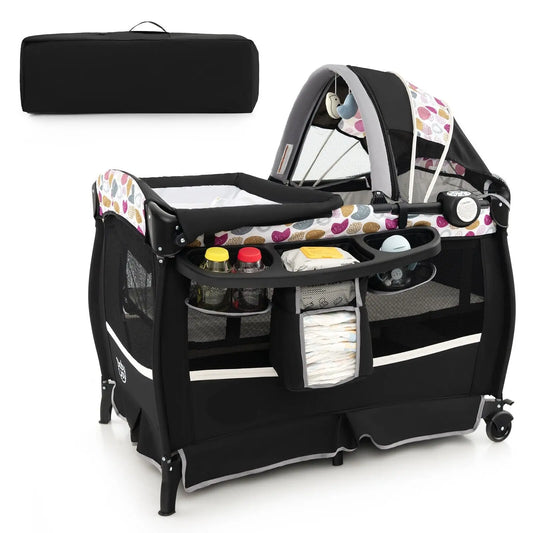 4 in 1 Baby Crib Bassinet Bed Infant Changing Table Portable Nursery Play Center