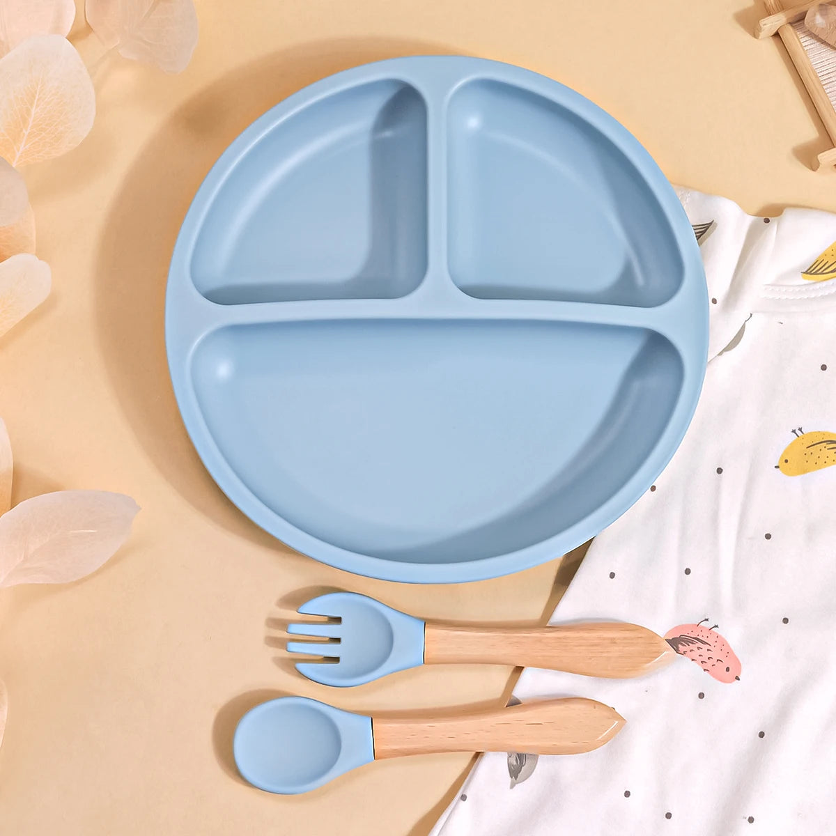 3PCS Silicone Baby Feeding Set