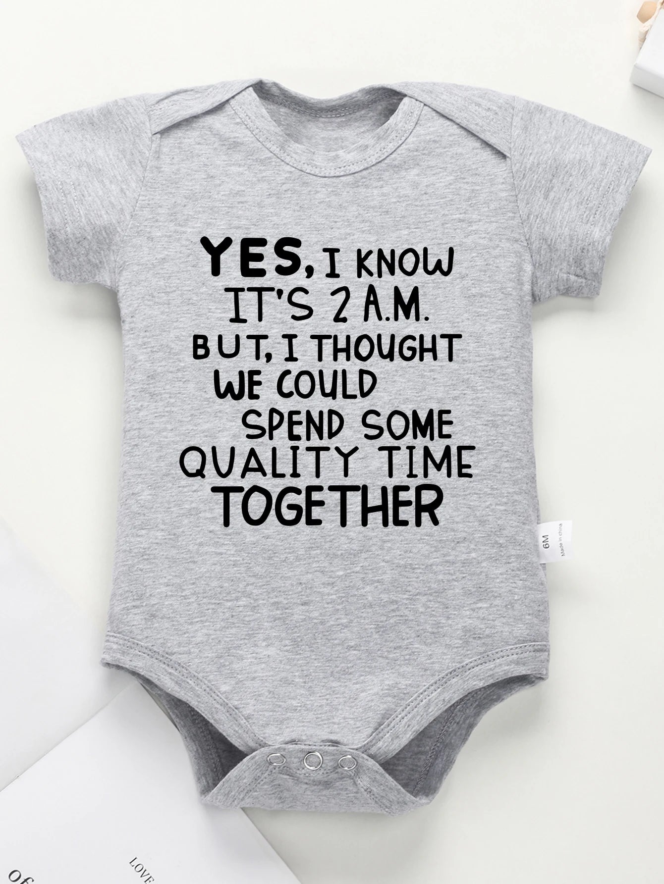 COULD I BE ANY CUTER Letter Print Baby Onesies
