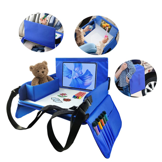 Kids Travel Seat Tray for Car Storage Table Drawing Board Safety