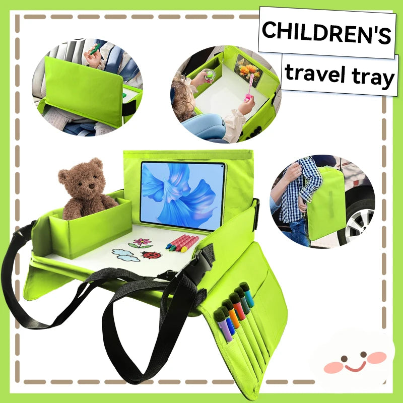 Kids Travel Seat Tray for Car Storage Table Drawing Board Safety