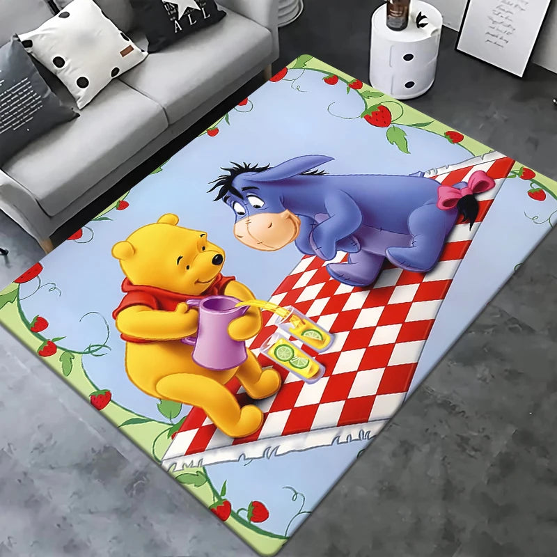 Winnie the Pooh Cartoon Printed Carpet .Living Room Bedroom Entrance Door Mat ,Sofa ,Toilets,Home Decoration Carpet. Picnic Rug