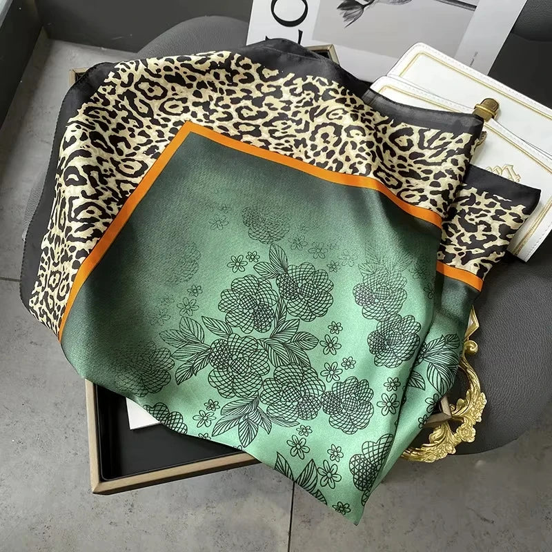 Luxury Vintage Print Square Scarf