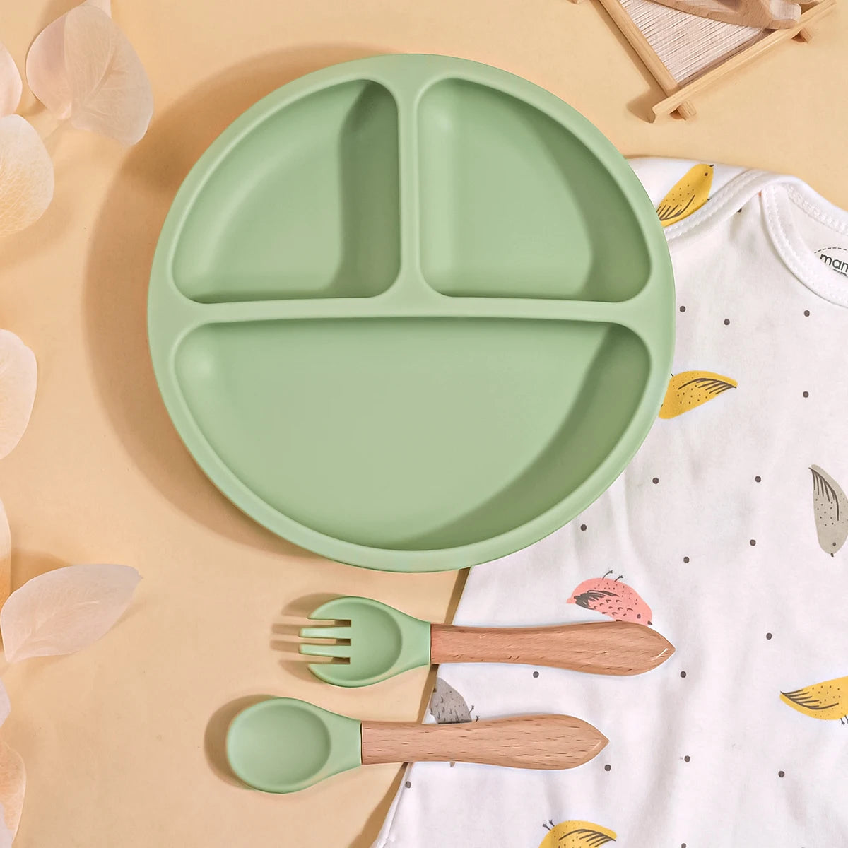 3PCS Silicone Baby Feeding Set