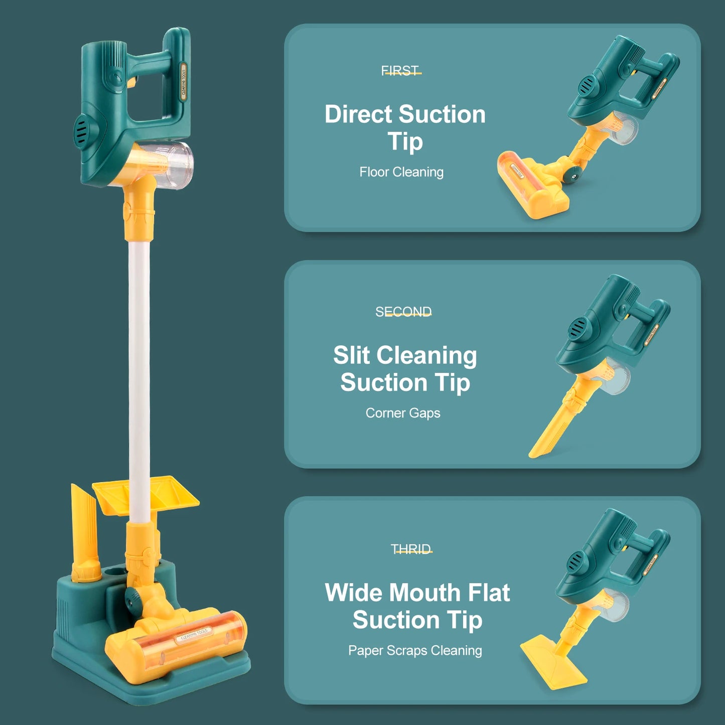 Electric Mini Vacuum Cleaner Simulation Housework Dust Catcher with Light and Music