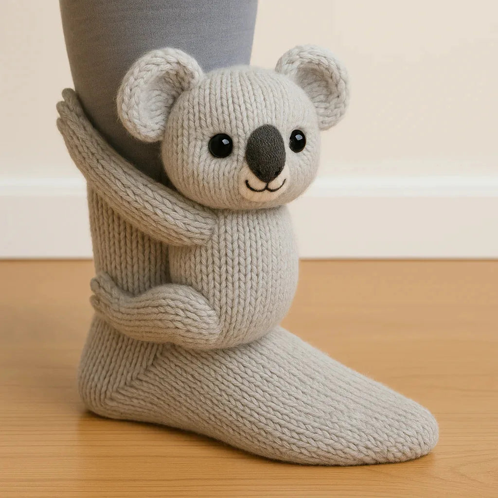 🧦 3D Knitted Animal Cute Socks | Cozy Fuzzy Thick Plush Kawaii Socks for Women, Teens & Kids | Winter Homewear & Holiday Gift