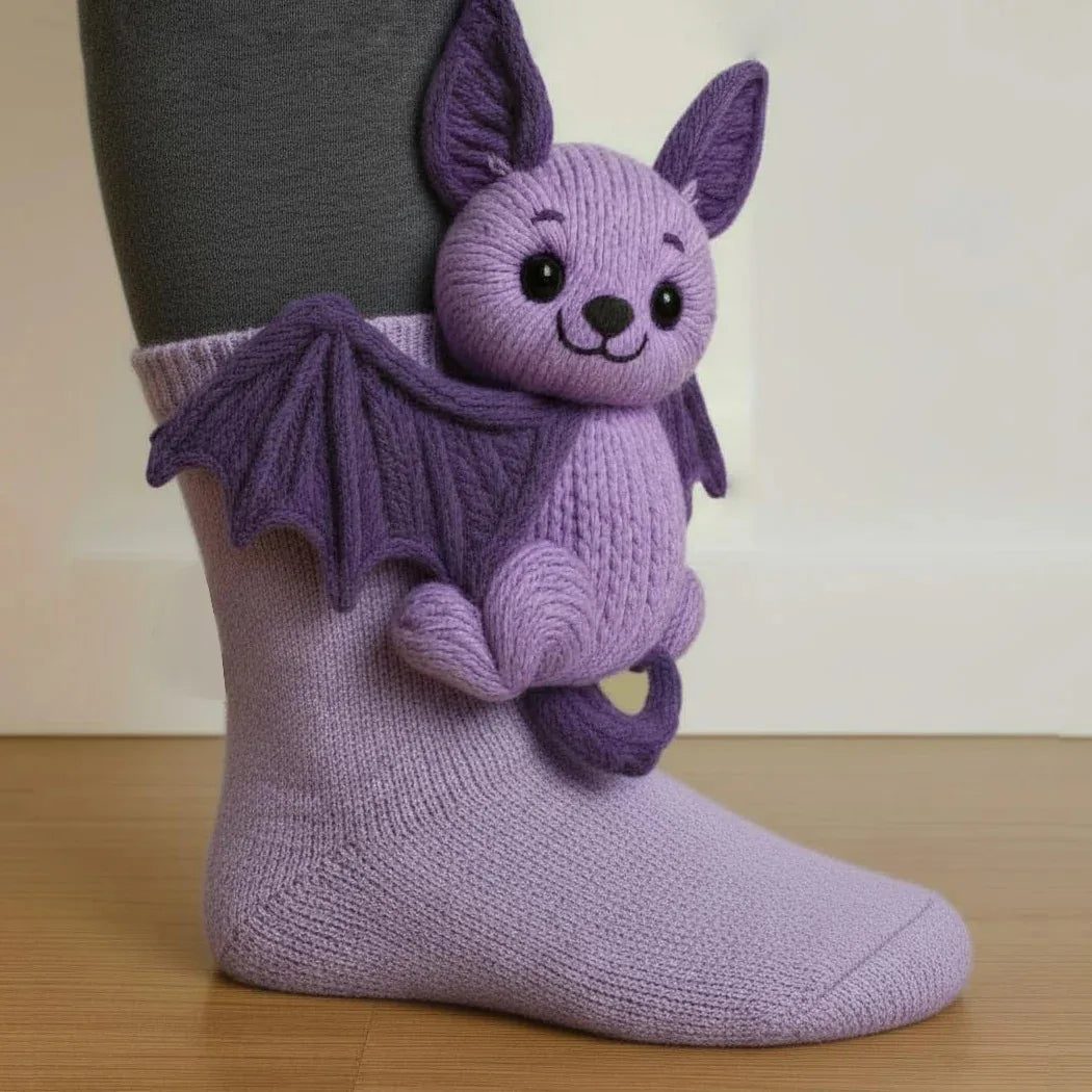 🧦 3D Knitted Animal Cute Socks | Cozy Fuzzy Thick Plush Kawaii Socks for Women, Teens & Kids | Winter Homewear & Holiday Gift