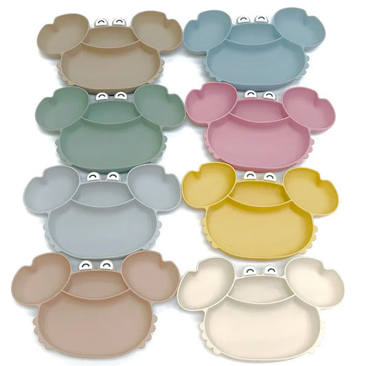Children's silicone compartmentalized dinner plate