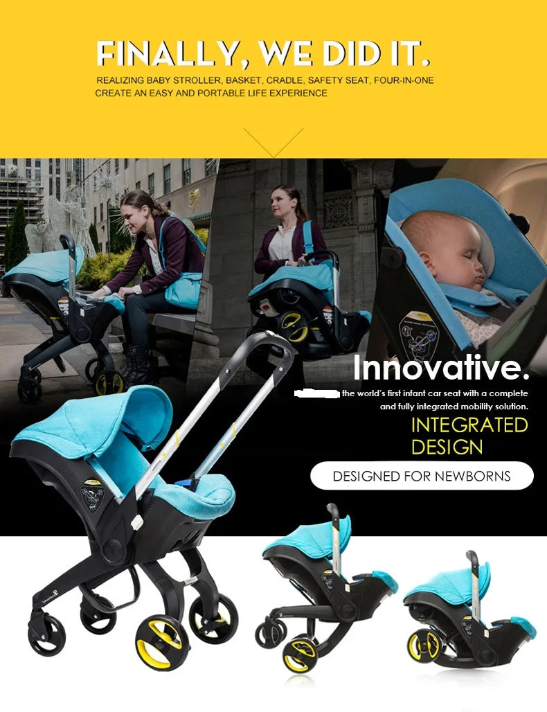 Portable Baby Stroller 4 IN 1 Travel Multifunctional Lightweight Carriage Four Wheel Stroller Mountable Cart For Baby