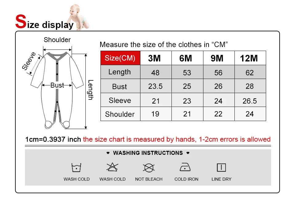 Kiddiezoom Fashion Unisex Little Bear Print long Sleeve Causal Baby Boy Girl Rompers Soft 100%Cotton Newborn Clothing