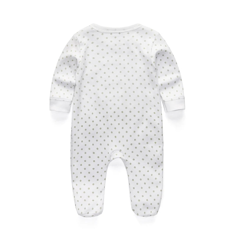 Kiddiezoom Fashion Unisex Little Bear Print long Sleeve Causal Baby Boy Girl Rompers Soft 100%Cotton Newborn Clothing