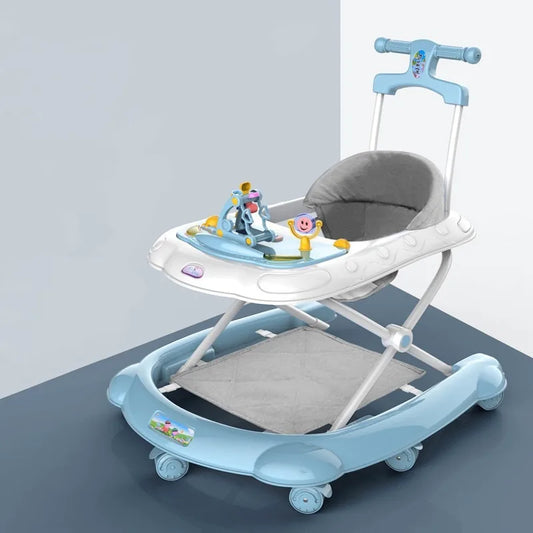 Baby Walker with Music Anti O-shaped Legs Multifunctional Anti Fall