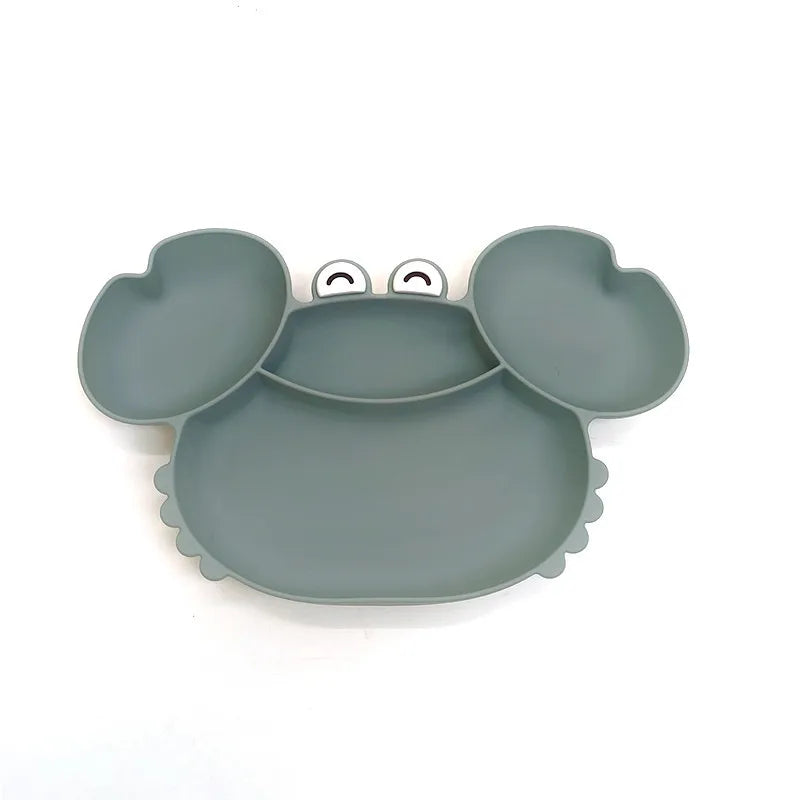 Children's silicone compartmentalized dinner plate