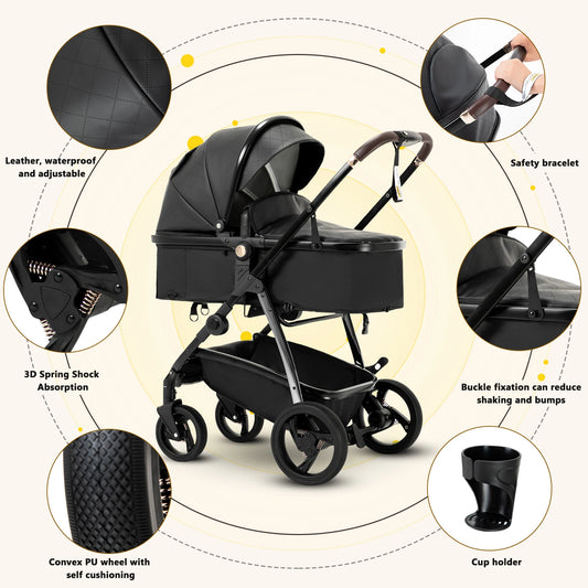 Baby stroller 3 in 1 Baby carriage Portable luxurious travel