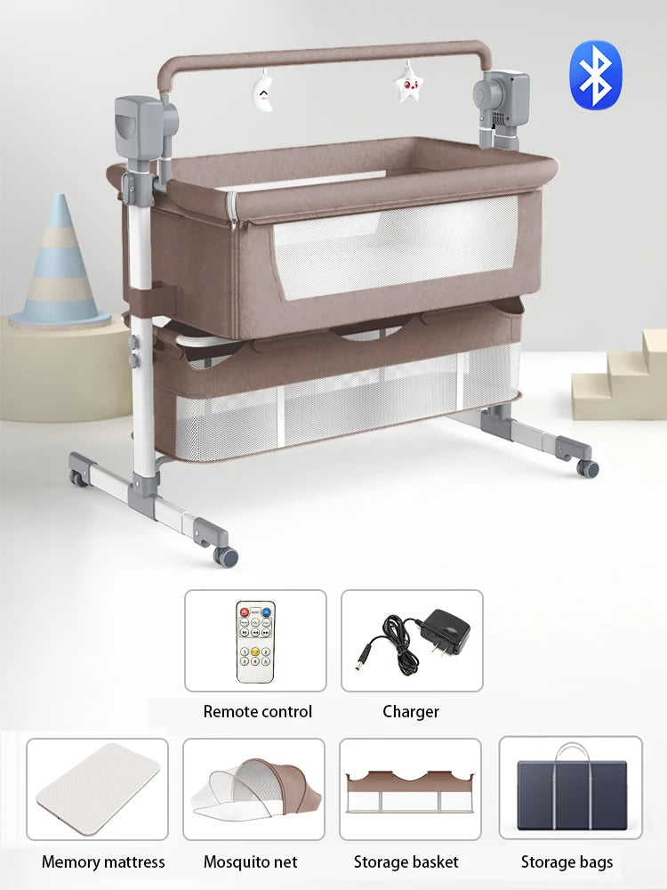 Baby Crib Bed  Electric with Music Movable and Portable
