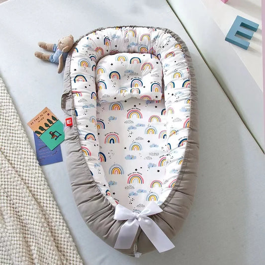 Baby Nest for Sleeping Newborn Baby Lounger Cotton Breathable Adjustable