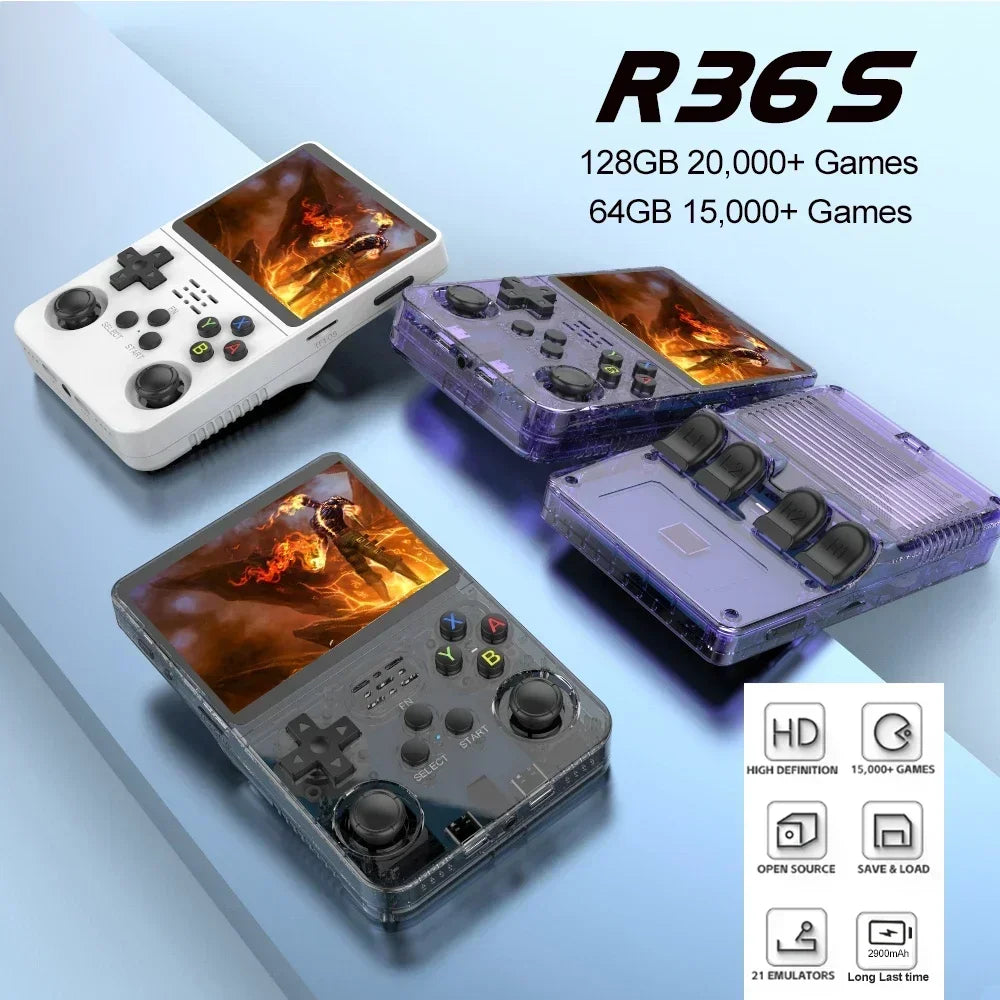 Handheld Game Console Linux System 3.5 Inch IPS Screen Portable Pocket Video Player 64GB 128GB