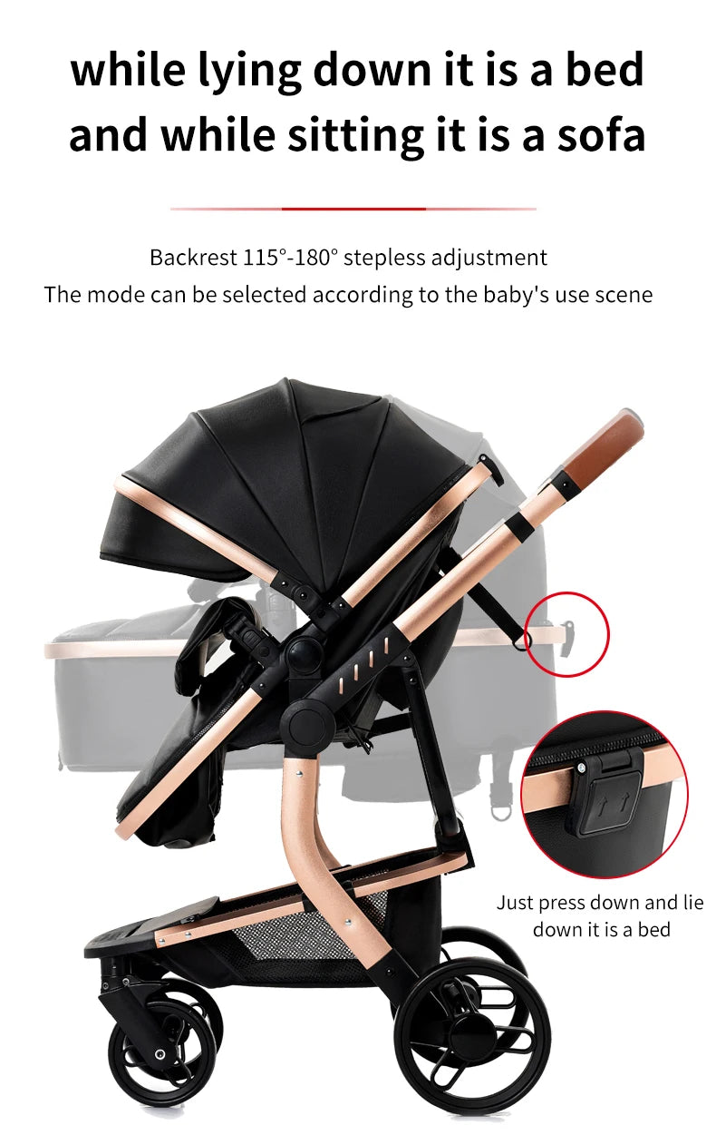 Baby Stroller lightweight  stroller 3 in1 baby car Baby carriage light trolley stroller with  bassinet