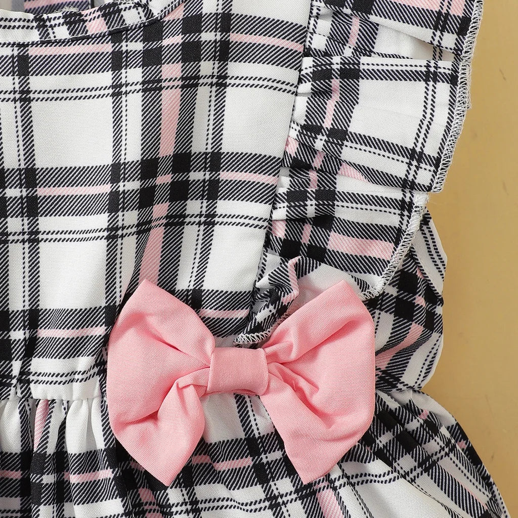 0-18 Months Plaid Design Summer Romper+Hat 2Pcs Suit Fashion