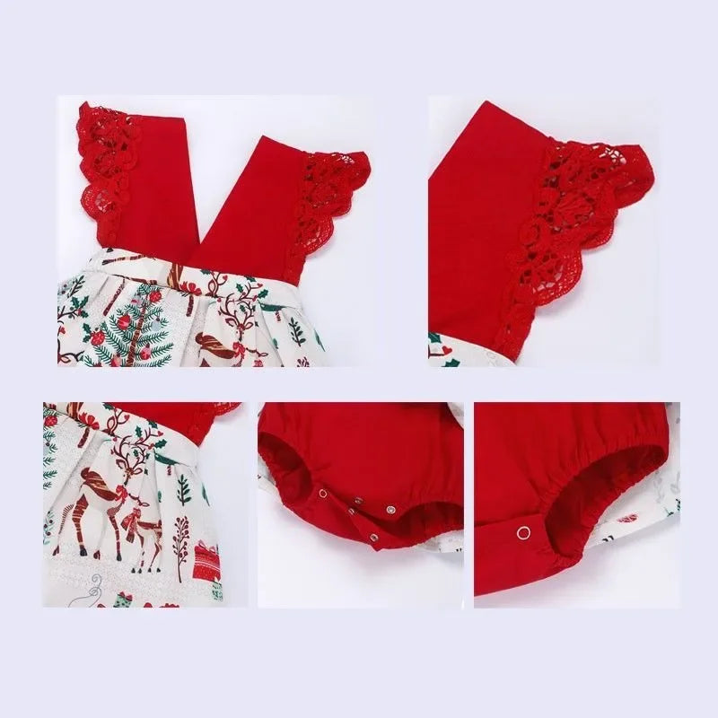 0-18Months Jumpsuit Summer Flying Floral Sleeve Romper Dress with Headband