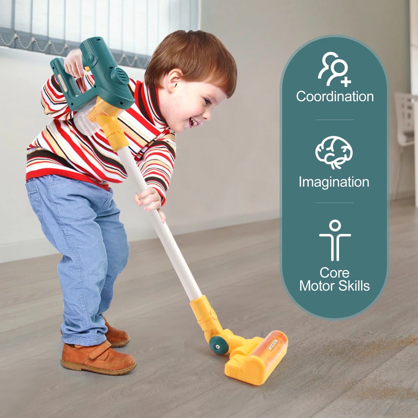 Electric Mini Vacuum Cleaner Simulation Housework Dust Catcher with Light and Music