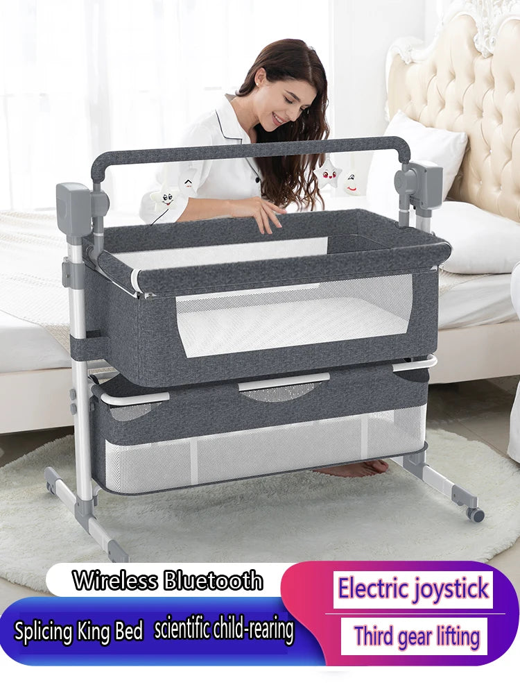 Baby Crib Bed  Electric with Music Movable and Portable