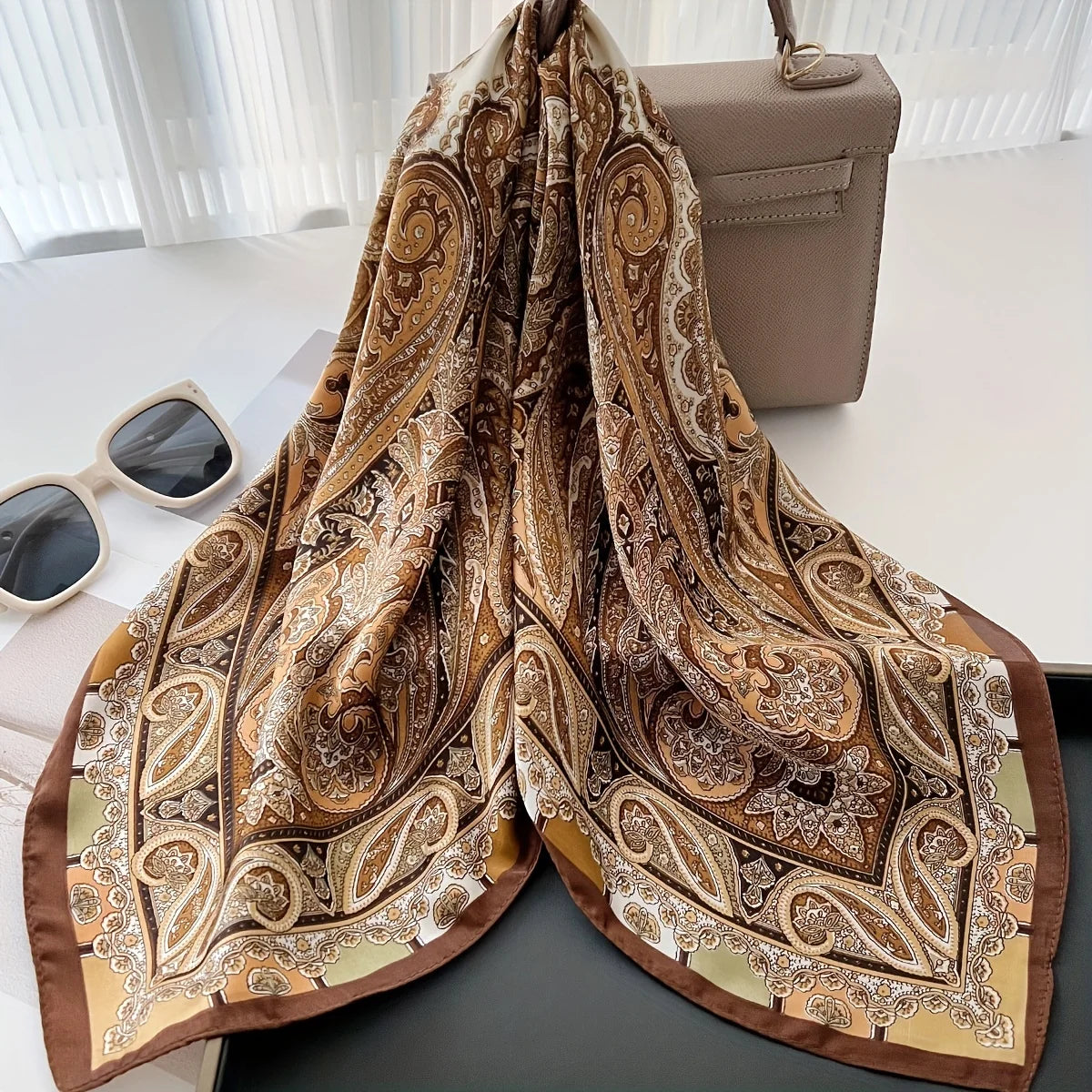 27.56" Print Small Square Scarf
