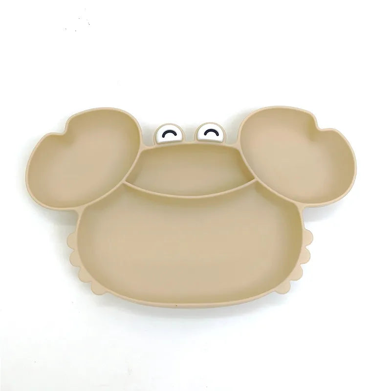 Children's silicone compartmentalized dinner plate
