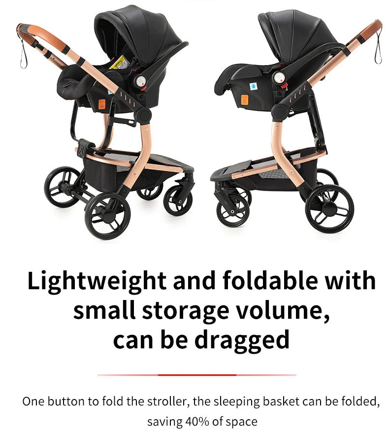 Baby Stroller lightweight  stroller 3 in1 baby car Baby carriage light trolley stroller with  bassinet