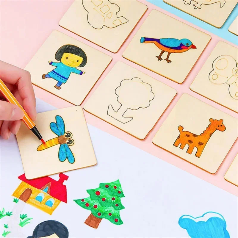 Set of Drawing Templates Wooden