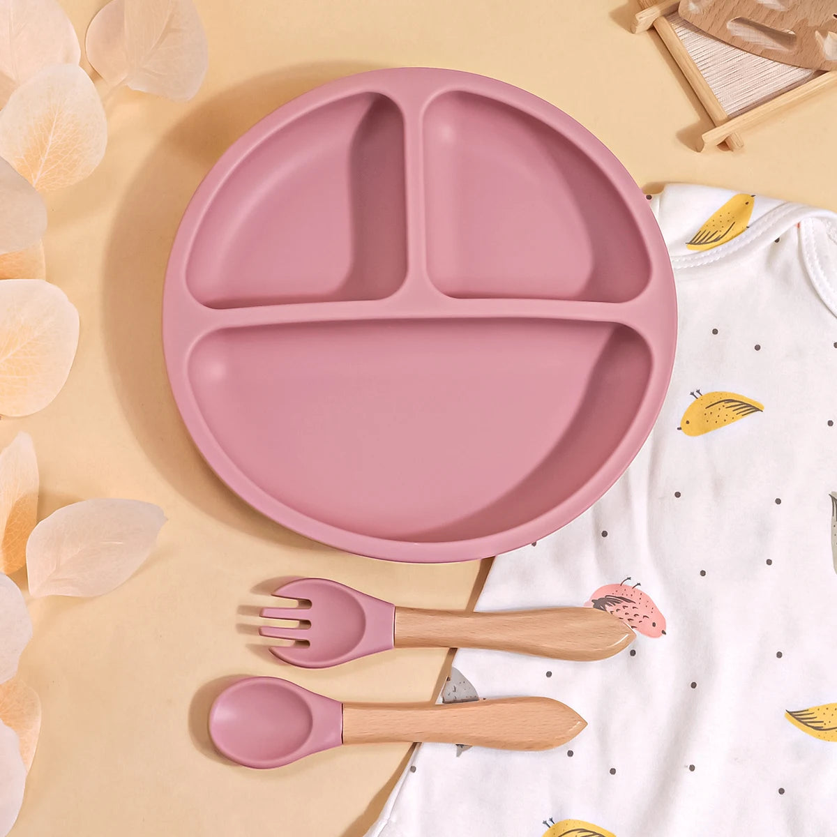 3PCS Silicone Baby Feeding Set