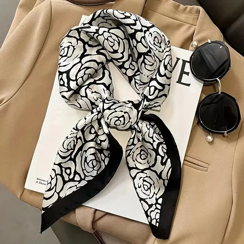 Luxury Vintage Print Square Scarf