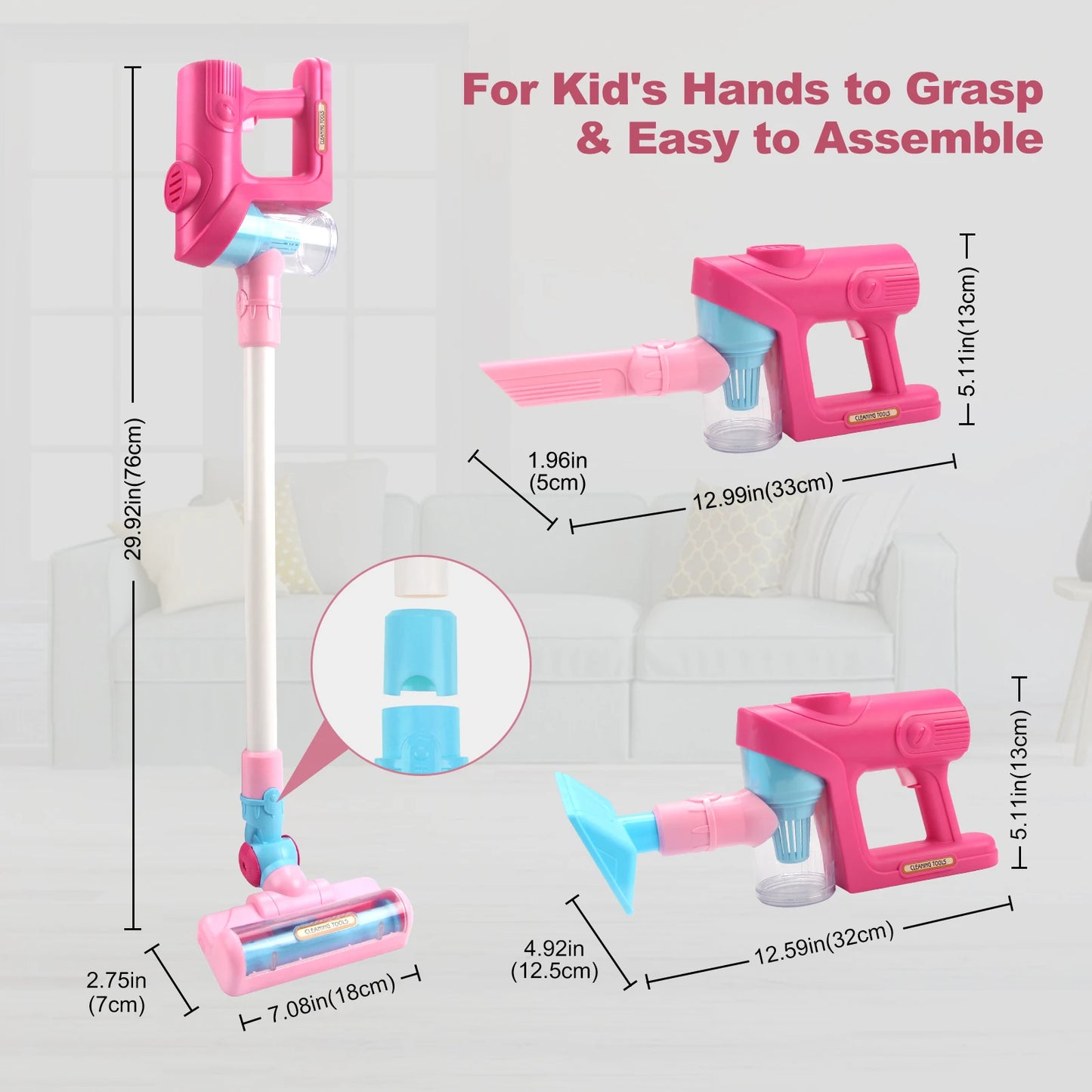 Electric Mini Vacuum Cleaner Simulation Housework Dust Catcher with Light and Music