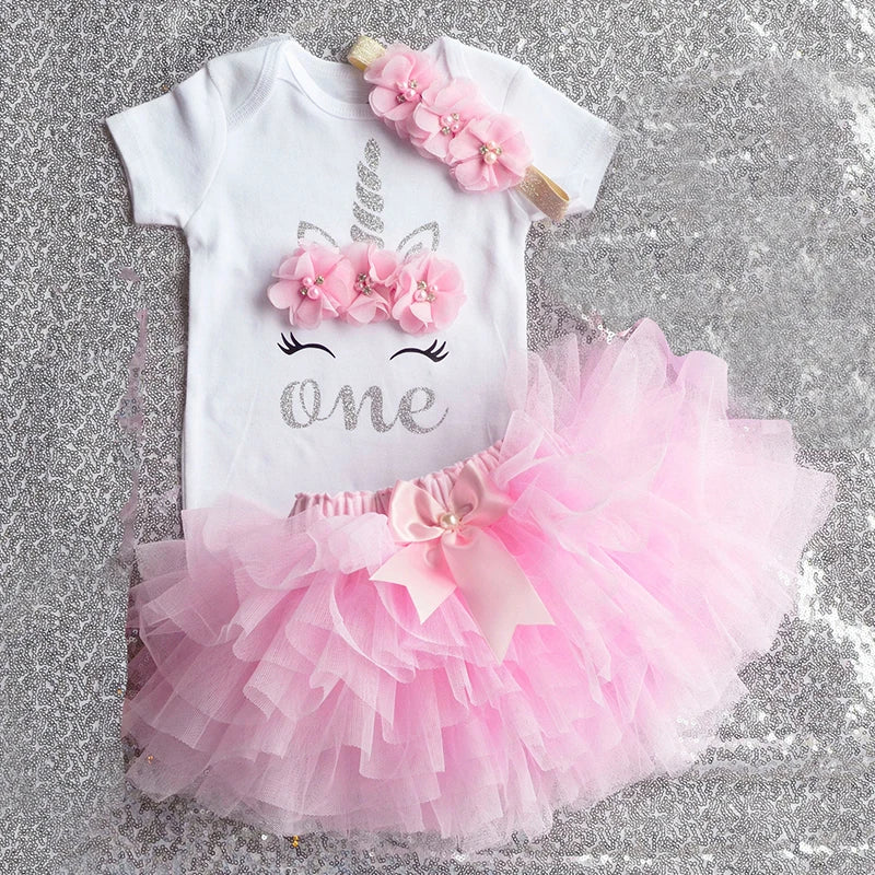 Girls 1st Birthday Party Christening Outfits Princess Costume