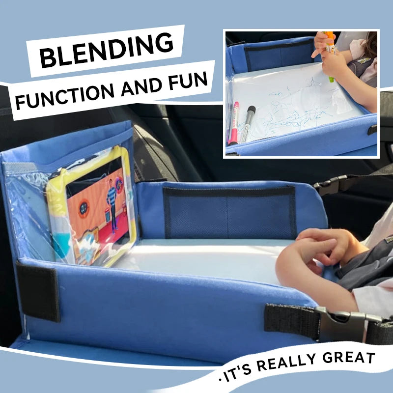 Kids Travel Seat Tray for Car Storage Table Drawing Board Safety
