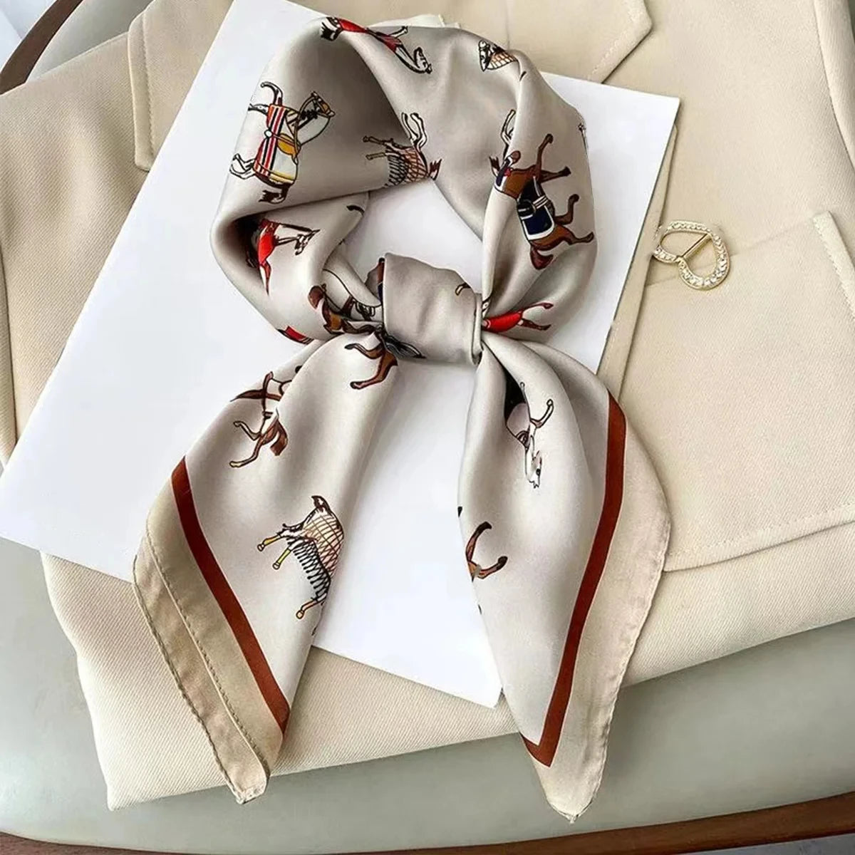 27.56" Print Small Square Scarf