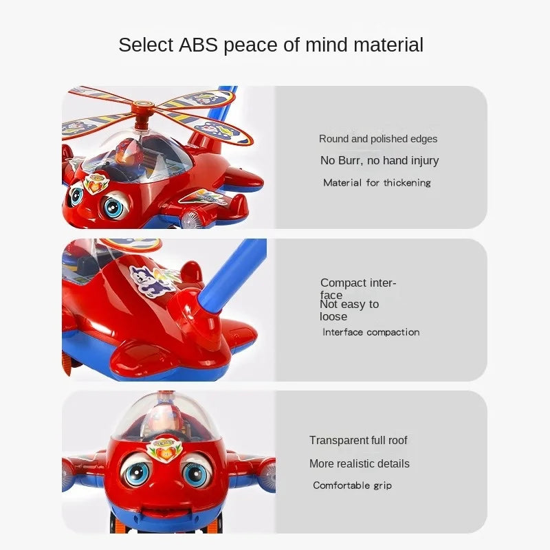 Hand Push Airplane Stroller Toy
