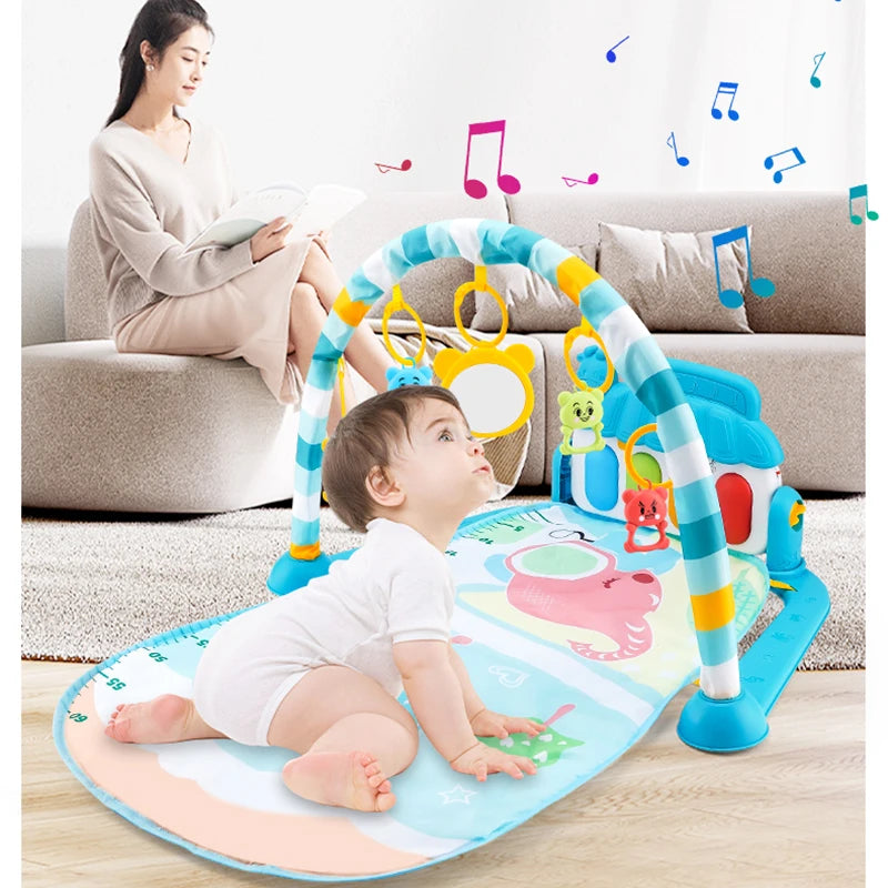 Musical Activity Gym Rack Play Mat Kid Rug Puzzle Mat Carpet Piano