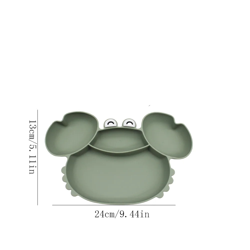 Children's silicone compartmentalized dinner plate