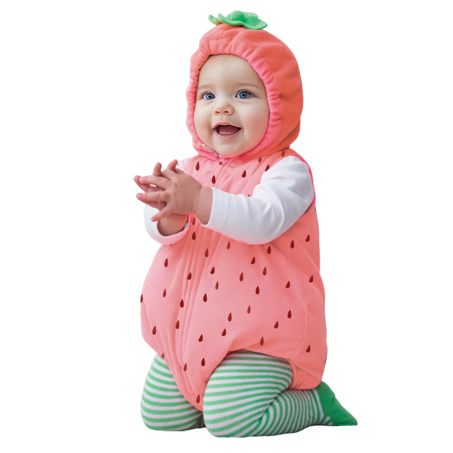 Romper Set Strawberry Shaped Stage Performance Zip-up Hooded