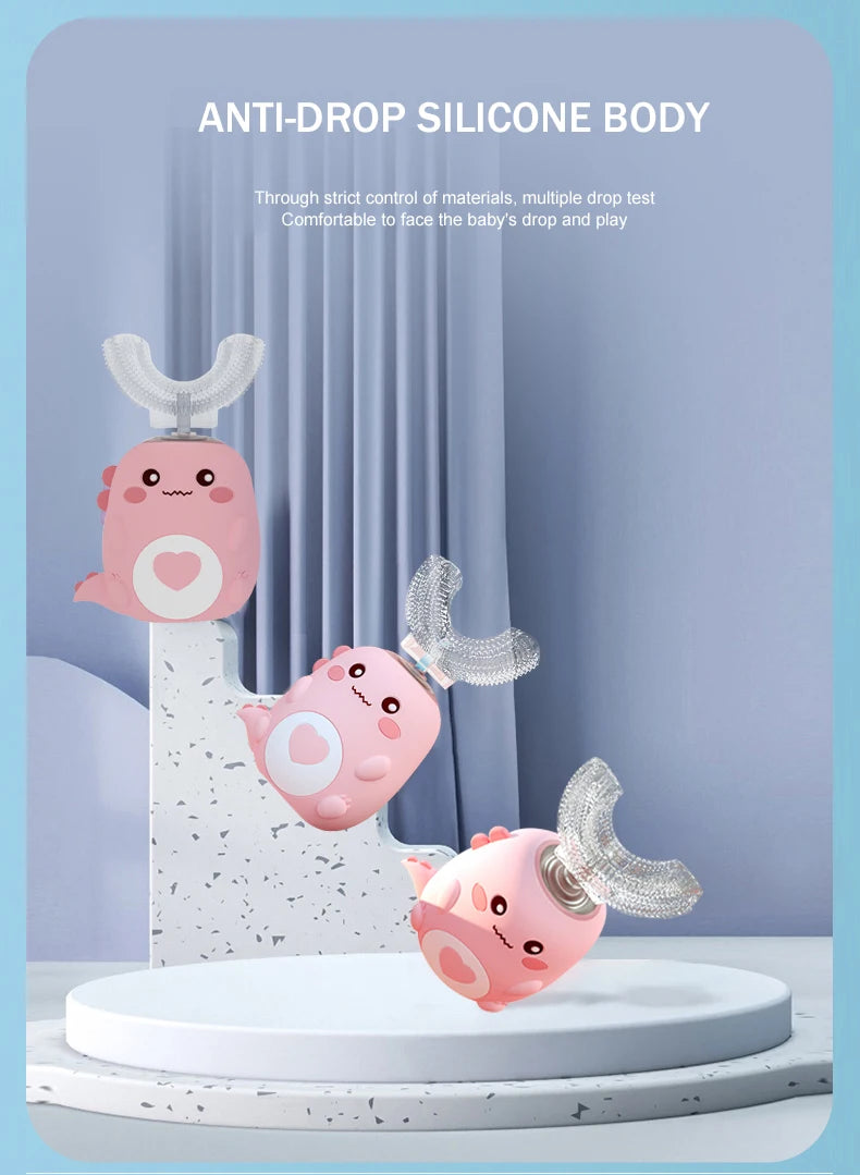 Kids U-Shape Toothbrush 360° Soft Silicone | Toddler & Baby Toothbrush | BPA-Free Manual Toothbrush for Boys & Girls | Gentle Gum Care, Safe Oral Hygiene, Fun Design